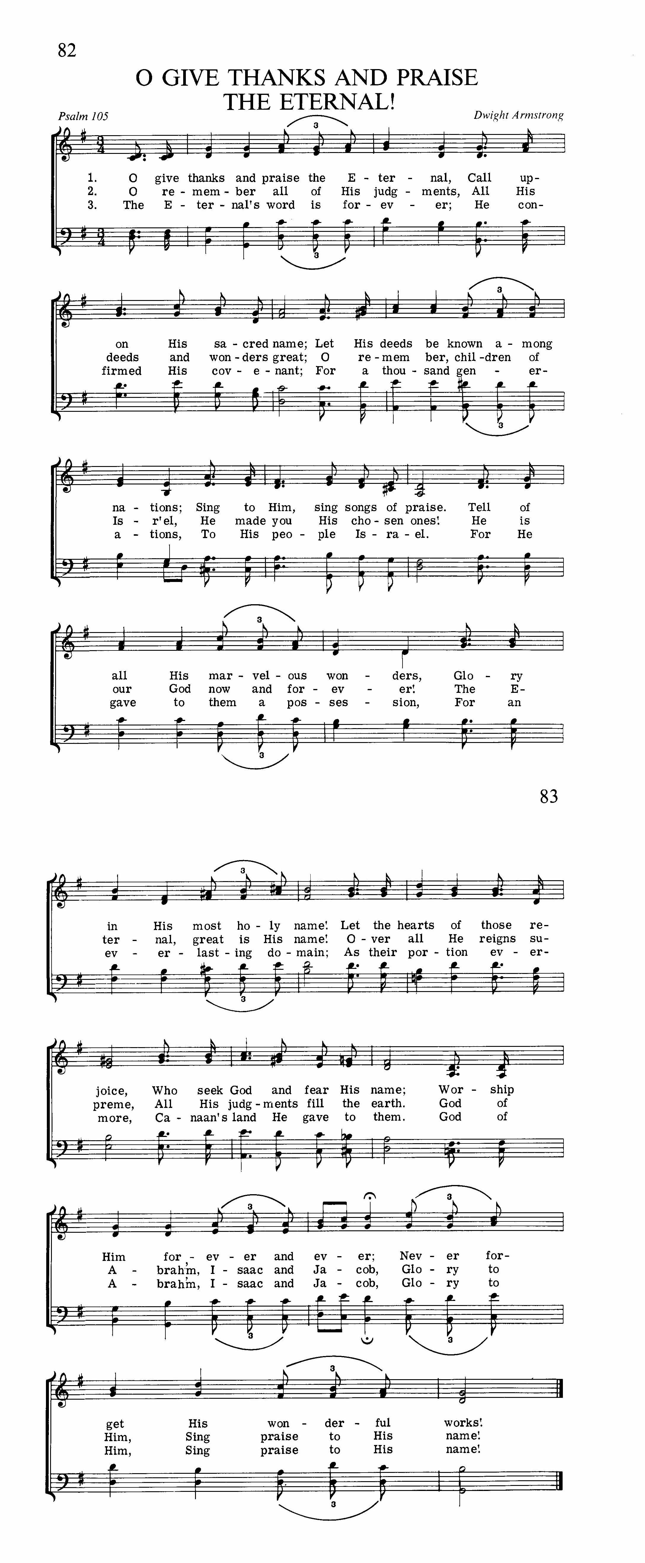O Give Thanks And Praise The Eternal!