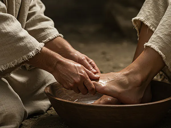 Footwashing is the initial part of the Passover ceremony. Why did Christ in